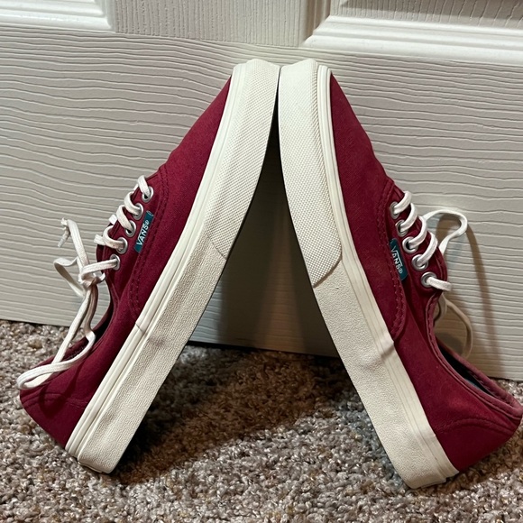 Maroon Red Off White Trim Vans Size Men 4 Women 5.5 Shoes - Picture 7 of 12